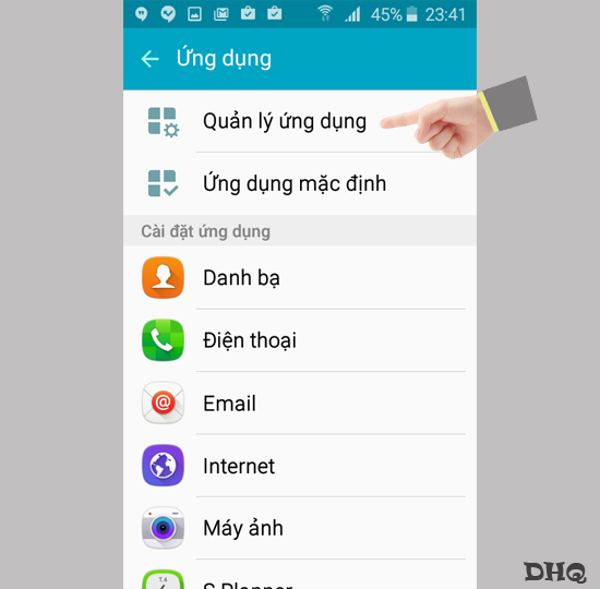 Chọn Quản lý ứng dụng